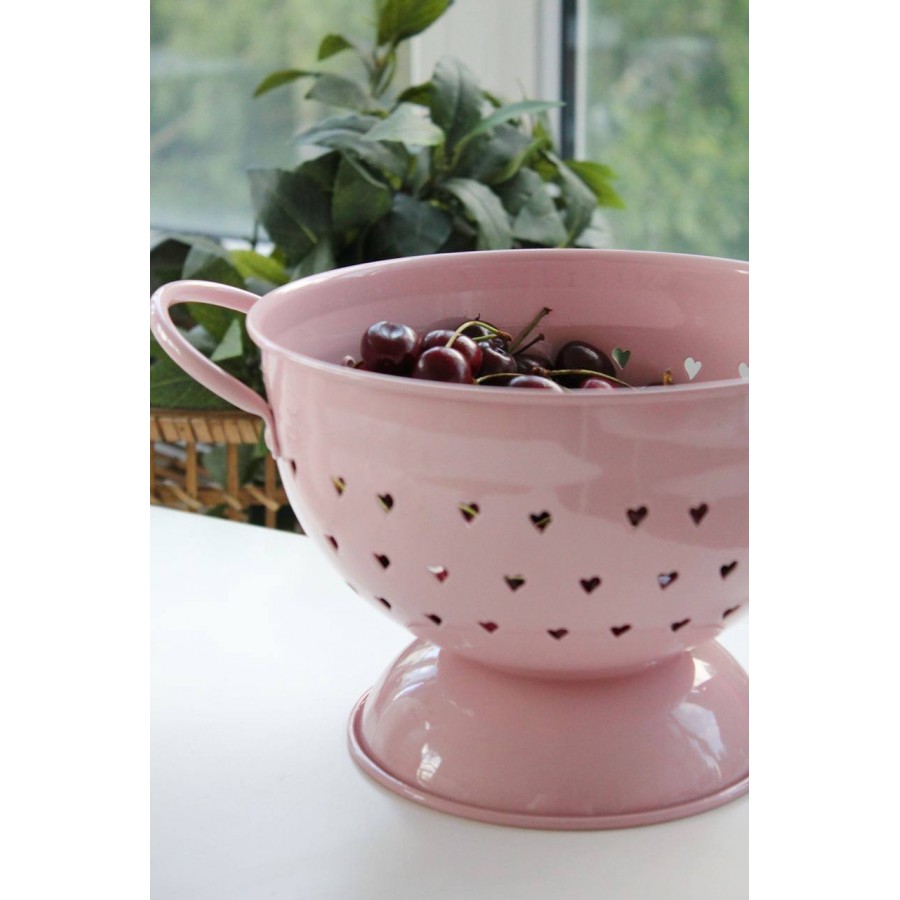 Дуршлаг с ручками Pink with hearts 21 см